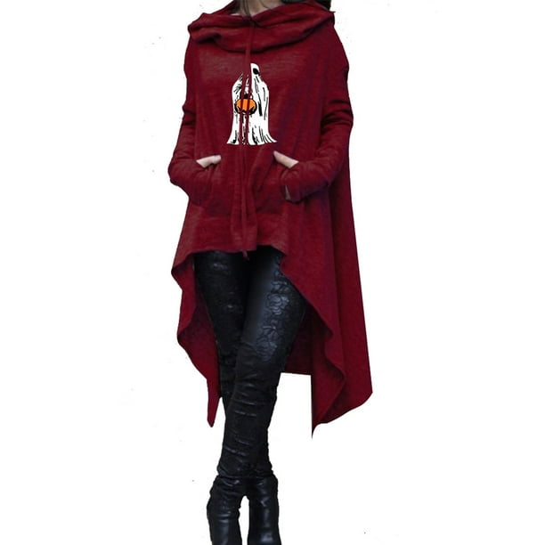 Blusa de manga larga con estampado de Halloween informal a la moda para mujer, jersey con capucha, Tops, sudadera Fridja fjkfkj5768