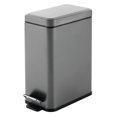 thumbnail image 7 of mDesign Slim Metal 2.6 Gallon Step Trash Can, Lid/Liner Bucket, Graphite Gray, 7 of 7