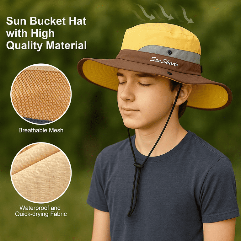 Kids Sun Hat, Wide Brim Bucket Hat for UV/Sun Protection  display picture 1