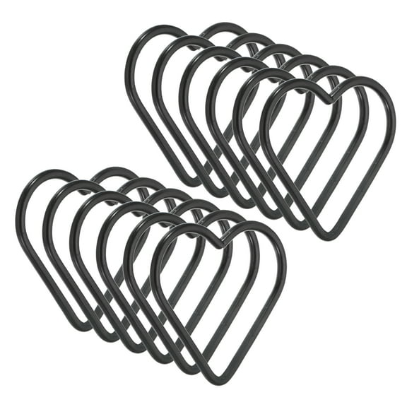 Uxcell 2 Inch Heart Dream Catcher Rings, 12 Pcs Metal Christmas Macrame Wreath Floral Ring Hoop, Black