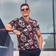 thumbnail image 6 of Balery Rose Flowers Printed Men’s Short Sleeve Polo Shirt, Midweight Men's Shirt,Golf Polo shirts -XX-Large, 6 of 8