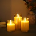 thumbnail image 2 of Kit de luces de velas sin llama parpadeantes de 3 uds con controlador efecto de iluminación brillante dinámico y constante 50% y 100% regulable, 2 of 8