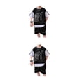 thumbnail image 3 of Minnieouse De ropa deportiva de verano con letras para niños, jersey para niños, conjuntos de ropa informal con retazos, ropa de calle, negro Negro ciento diez 2Conjunto, 3 of 6