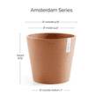 thumbnail image 2 of Ecopots Amsterdam Durable Modern Round Indoor/Outdoor Recycled Based Composite Flower Pot Planter, Terracotta Color, 10", 2 of 4