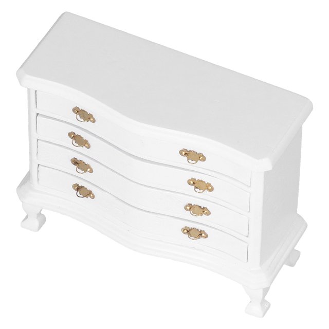 Cajonera Para Casa De Muñecas, Firme, Resistente, Linda, Exquisita, Mesita De Noche Para Casa De Muñecas 1:12, Decoración Vívida, De Madera, Elegante Para El Hogar