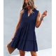 thumbnail image 4 of Vestidos casuales de verano para mujer, lindo vestido de playa sin mangas con cuello en V, mini vestido holgado, vestido corto plisado y fluido, XL, 4 of 5