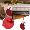 thumbnail image 2 of 7 Inch Red Cable Knit Christmas Stockings with Dog Paw Snowflake Pattern Bulk Mini Cute Knitted Embroidered Xmas Stocking Hanging Decorations for Christmas Tree Holiday Party Favors (Dog Paw), 2 of 9