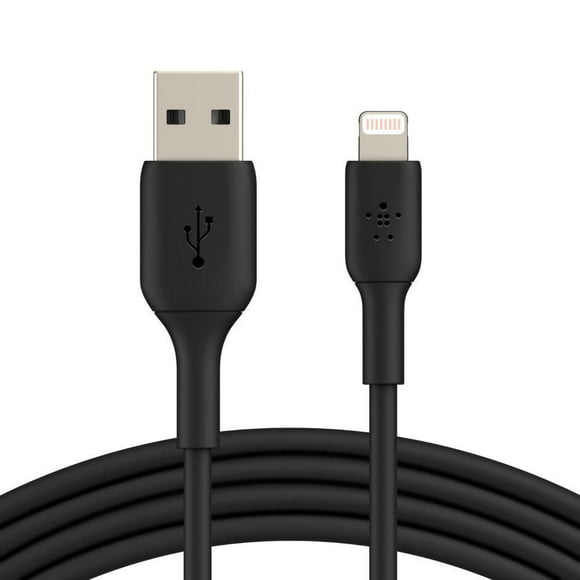 Belkin BoostCharge Lightning Cable - 6.6ft/2M - MFi Certified Apple iPhone Charger USB to Lightning Cable - iPhone Cable - iPhone Charger Cord - Apple Charger - USB Phone Charger - Black, BELKIN 6FT LGHT BK