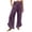 Purple*, variant on RUTAYY Women's Pants High Waist Solid Color Casual Loose Fit Drawstring Waistband Asymmetrical Hem Comfortable Trendy Vibrant Trousers