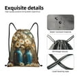 thumbnail image 4 of Xecao Rustic Daisy Mason Jars Pattern Sports Drawstring Backpack - String Swim Gym Bag with Wet Proof Pocket for Women&Men-Small, 4 of 6