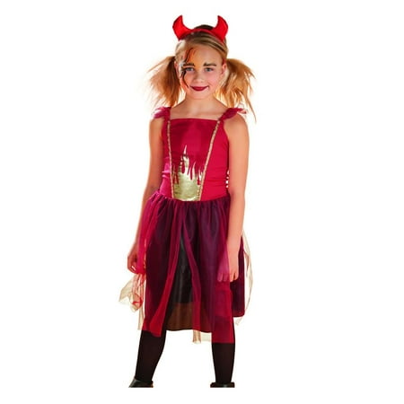 Devil Girl's Children's Two-Piece Halloween Costume- Size M | Walmart ...