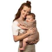 Infantino Flip Luxe 4-in-1 Convertible Baby Carrier, Ergonomic Infant to Toddler Carrier, Updated Lumbar Support, Premium Herringbone Fabric, 7-35 lbs, Unisex, Affogato