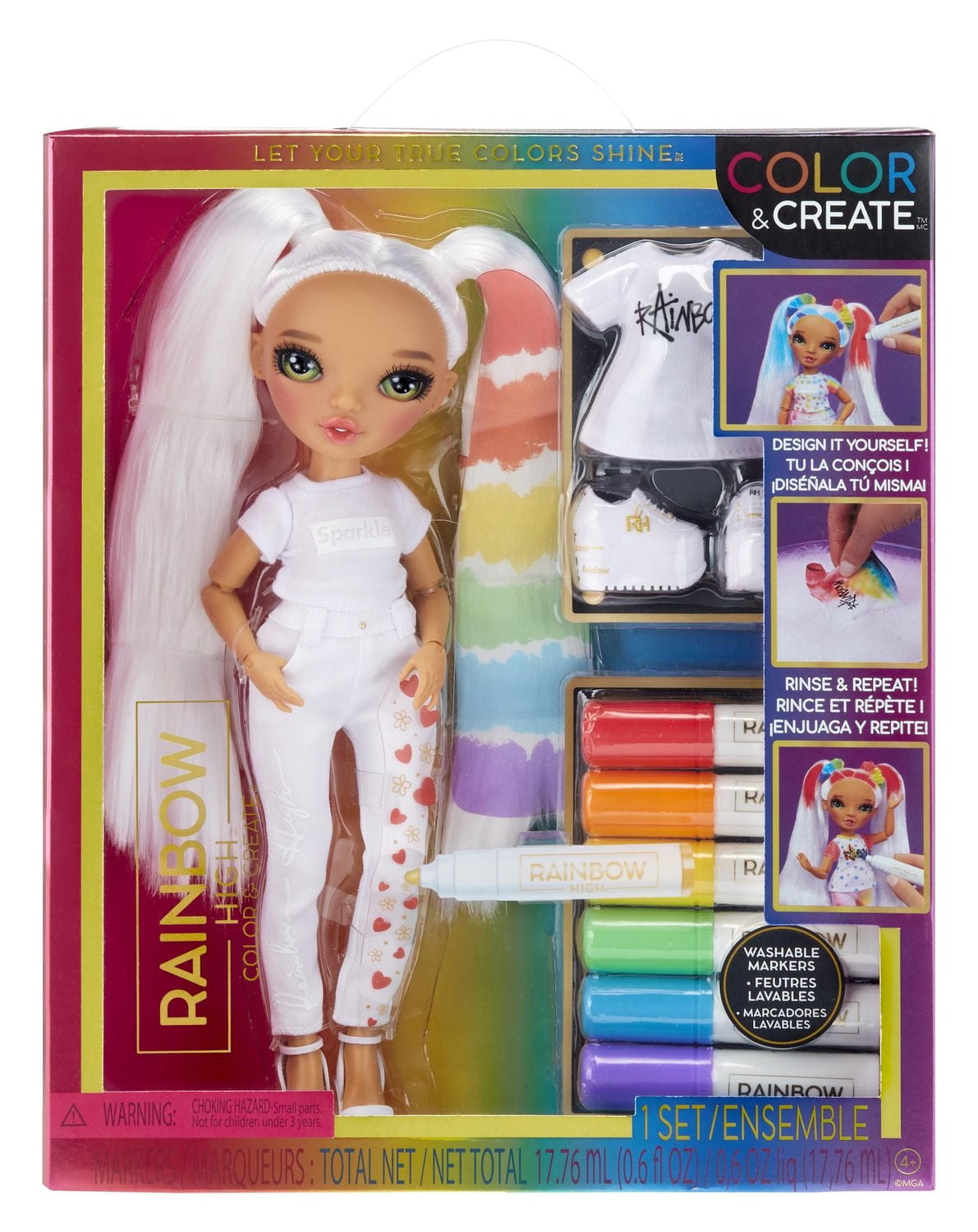 Rainbow High Color & Create Fashion DIY Doll with Green Eyes