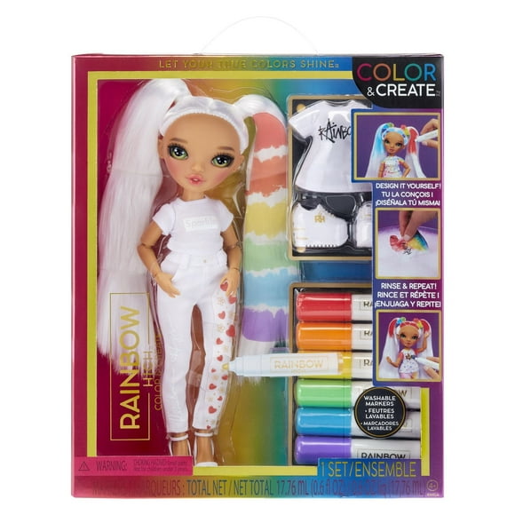 Rainbow High Color & Create Fashion DIY Doll with Green Eyes