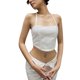 thumbnail image 2 of VISgogo Mujeres Halterneck Tops Slim Fit Color sólido Sin mangas Vendaje Sin espalda Crop Tops para verano VISgogo moda, 2 of 7