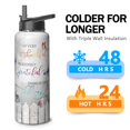 thumbnail image 4 of Gym Master Elite 40oz Triple Walled Farmhouse Themed Water Bottle Stainless Steel Insulated With Straw, 4 of 6