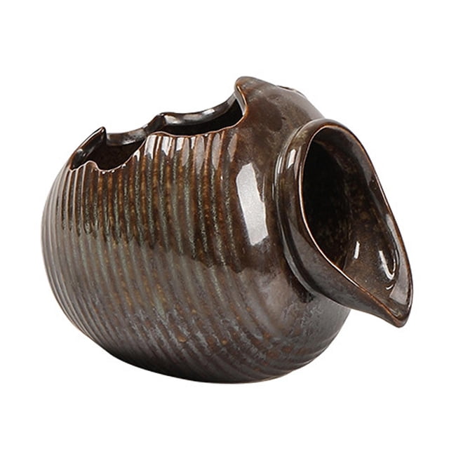 Fuente de cerámica circulante de 4 x 3,7 x 3,5 pulgadas, tanque de agua abierto, accesorio decorativo para interiores y exteriores, adorno de agua corriente Estilo C