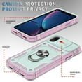 thumbnail image 3 of Case for iPhone XR, Camera Cover Phone Case with Rotation Ring Stand for Apple iPhone XR - Green Pink, 3 of 7