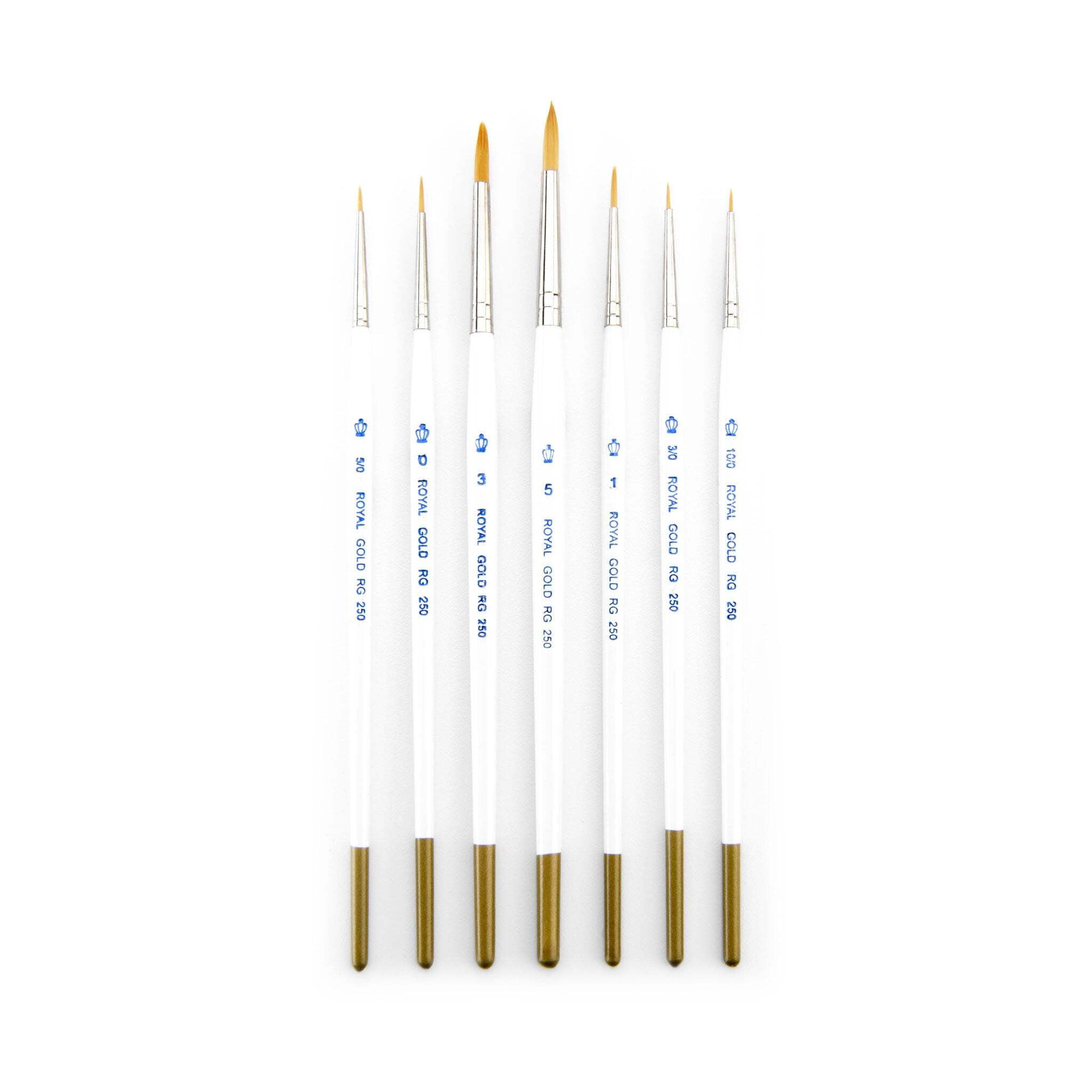 Royal & Langnickel Royal Gold Short Handle Paint Brush Set, Detail, 7-Piece