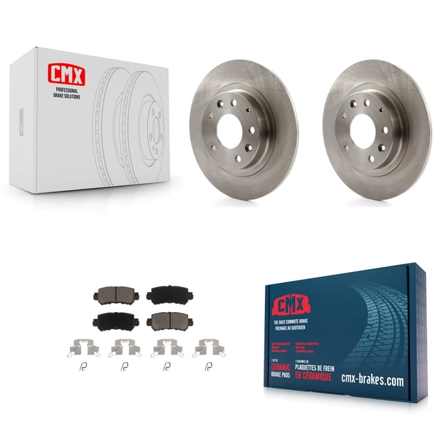 CMX Rear Disc Brake Rotors and Ceramic Pads Kit for Car 2016-2018 Mazda CX-3 K8C-101746
