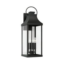 Outdoor Wall Lantern In Traditional Style-27 Inches Tall And 9 Inches Wide-Black Finish-Incandescent Lamping Type Capital Lighting 946441Bk