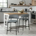 thumbnail image 3 of Walker Edison Modern Curved Back Counter Stool, Set of 2, Charcoal, 3 of 14