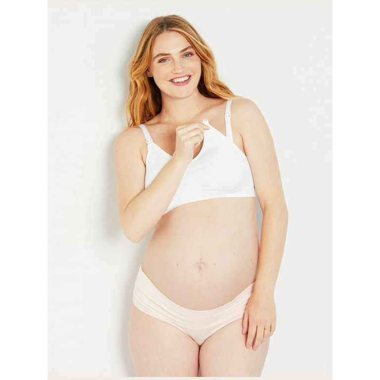 Full Coverage Seamless Nursing & Maternity Bra (D+ Cup Sizes) - Nude, M |  Motherhood Maternity