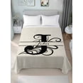 thumbnail image 4 of Letter J Flat Sheets Only Twin XL Size, Soft Breathable Bed Top Sheets for Mattress, Monogram Words Luxury Bedding Flat Sheets for Home Hotel Bedroom Bed Protection, 4 of 9
