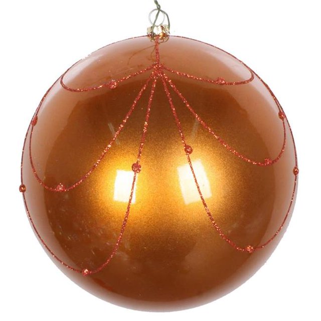 Vickerman MT194788D Rideau Ornemental en Cuivre Pailleté 6 Po. - 3 par Sac