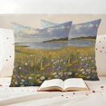 thumbnail image 3 of Spring Floral Outdoor Waterproof Pillow Covers, Botanical Farmhouse Modern Oil Painting Decorative Square Throw Pillowcase Sofa Cushion Sham for Patio/Couch/Chair, 26"x26" 2 Pack, 3 of 8