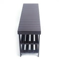 thumbnail image 6 of 90cm Strip Pattern 3 Tiers Bamboo Stool Shoe Rack Coffee, 6 of 13