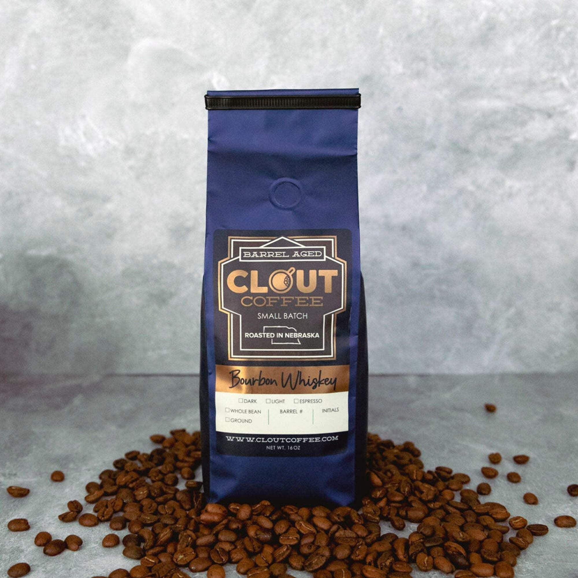 Bourbon Barrel Aged Coffee, Storyteller Espresso Roast, Whole Bean, 1 lb bag