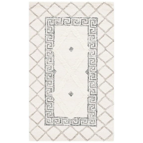 SAFAVIEH Casablanca Claudia Medallion Area Rug, Ivory/Black, 3' x 5'