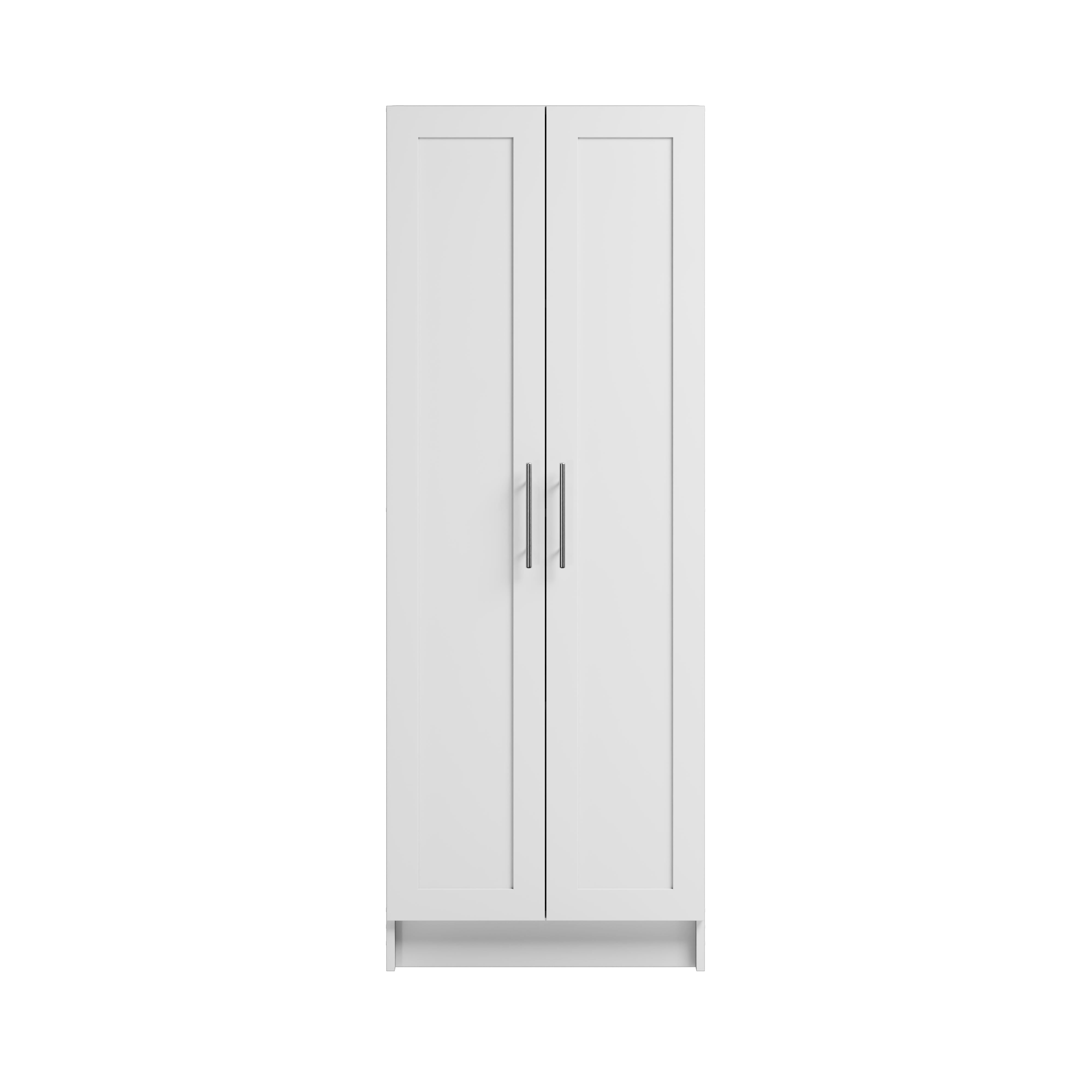 Prepac Elite Plus 24" Wide Storage Accent Cabinet with Panel Doors, White Storage Cabinet, Bathroom Cabinet, Pantry Kitchen Cabinet with 3 Shelves 16.75" D x 24" W x 65" H
