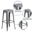 thumbnail image 5 of 30 High Backless Clear Coated Metal Indoor Barstool with Square Seat XU-DG-TP0004-30-GG, 5 of 9