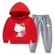 thumbnail image 3 of Conjunto de suéter con capucha con patrón de dibujos animados para niños de Hello Kitty, conjunto de suéter con capucha de algodón puro grueso, ropa deportiva y de ocio para niñas cálidas, 3 of 5