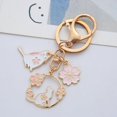 thumbnail image 1 of Llavero de conejo y gato, lindo llavero redondo de metal de conejo y gato, bonito llavero rosa Sakura bolsa de coche llavero para niña niño pareja joyería colgante (D), Como se muestra Zefei Wu 9024735055235, 1 of 5