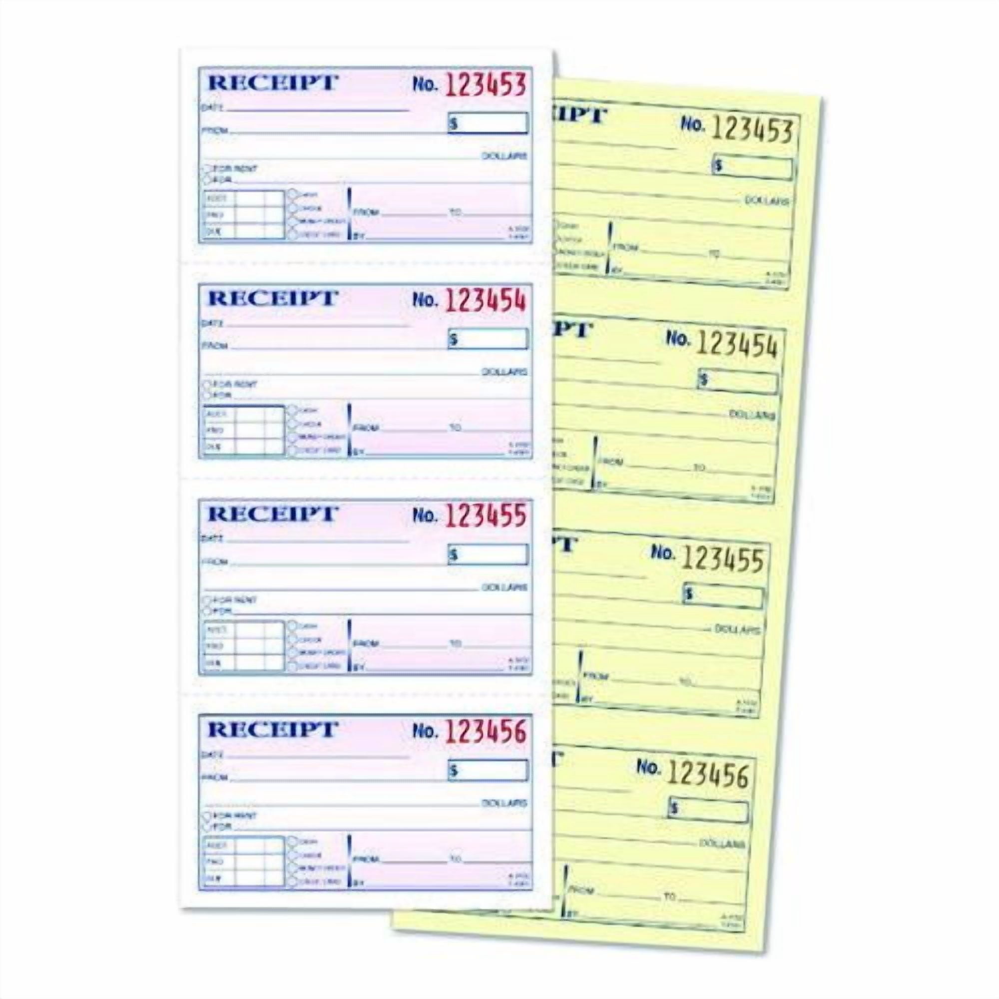 Money/Rent Receipt Book, Two-Part Carbonless, 4.75 x 2.75, 200 Forms Total | Bundle of 2