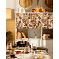 thumbnail image 3 of Fall Curtain Valance for Windows/Kitchen/Living Room/Bedroom, Thanksgiving Rugby Ball Autumn Country Maple Leaf Rod Pocket Window Treatment Short Drape Topper Small Tier Cafe Curtains Panel 42X12, 3 of 7