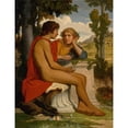 thumbnail image 2 of Dominique Louis Papety 15x18 Gold Ornate Wood Frame and Double Matted Museum Art Print Titled - Daphnis and Chloe (1843), 2 of 4