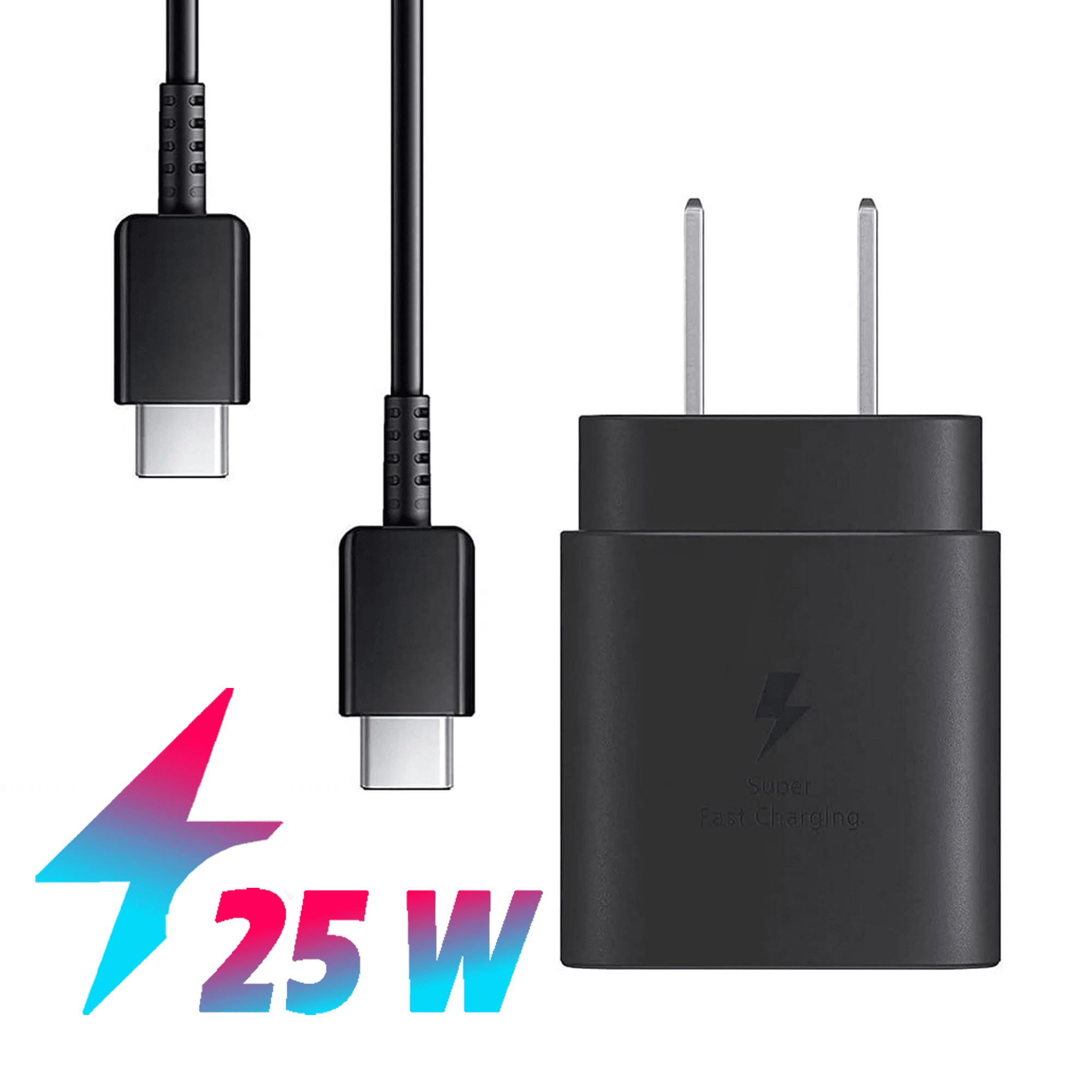 Samsung 25W USB C Super Fast Wall Charger for Samsung Galaxy S24/S23/S22/S21/S20/Ultra/Plus/FE,Note 20/10,A55,A15,C55,Galaxy Tab,Z Fold/Z Flip, Black
