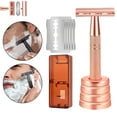 thumbnail image 2 of EXLEAF 2026 New Manual Razor with 5 Blade Refills Storage Box Sharp Zinc Alloy Blade Aluminum Handle Men Women Hair Beard Trimmer Remover Shaver, 2 of 7
