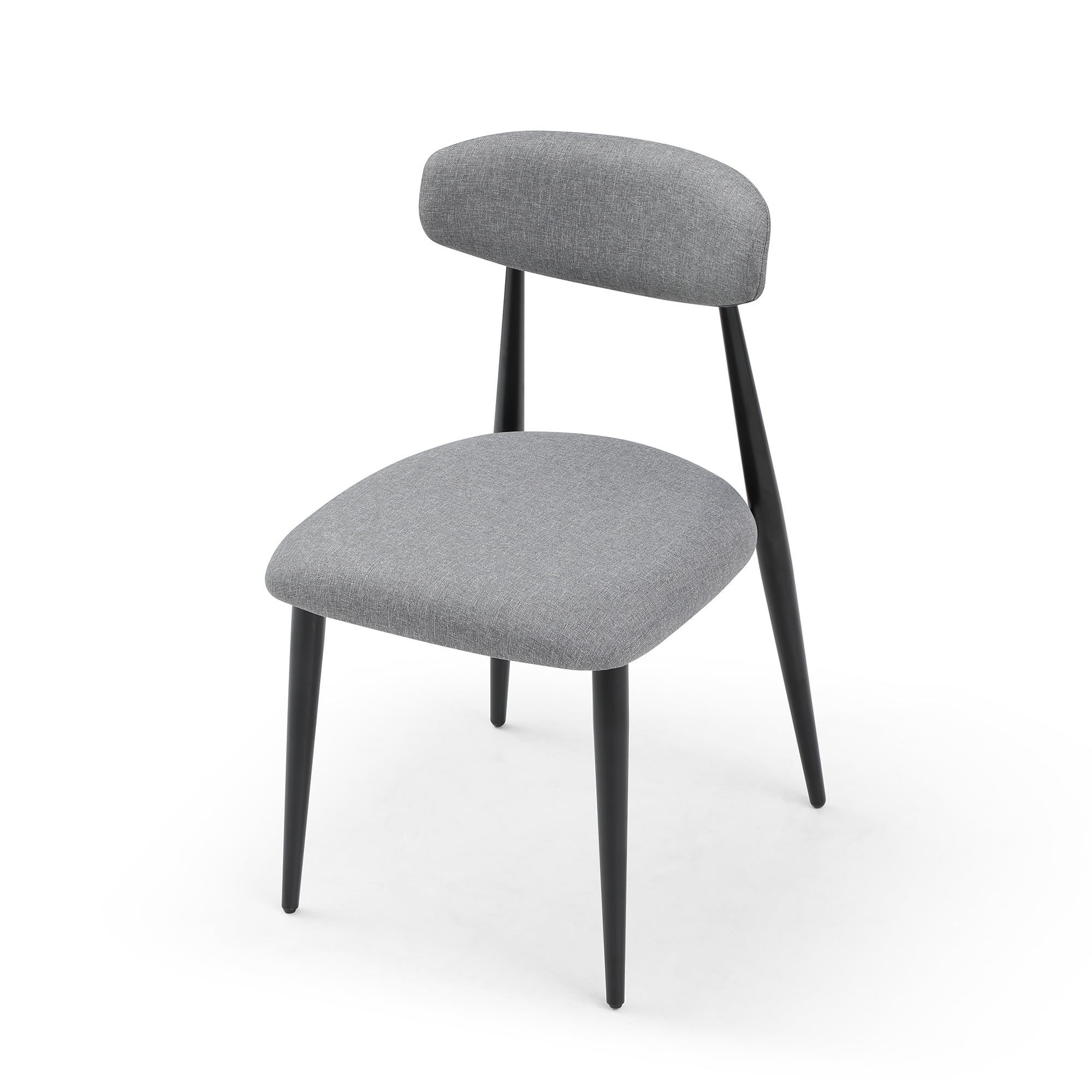 Kadyn Modern Dining Chairs Set of 6, Dining Room Chairs with Curved Backrest Round, Upholstered Kitchen Chairs for Living Room, Gray