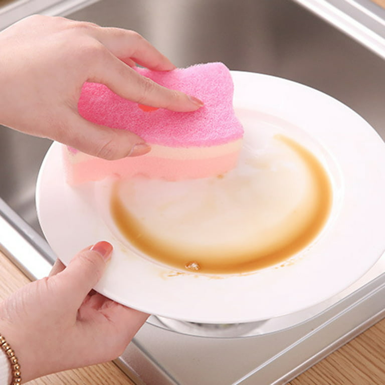 4Pcs Dish Cleaning Sponges, Cute Fruit-Shape Thickened Kitchen Sponge,  Multifunctional Wipe Decontamination Lightweight Cleaning Dishes Sponge  Washing