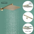 thumbnail image 4 of Boyel Living 3-Function Shower System with Waterfall Tub Spout and Handheld shower Brushed Gold 10 in Square Wall Mount Shower head with Pre-embedded Valve, 4 of 6