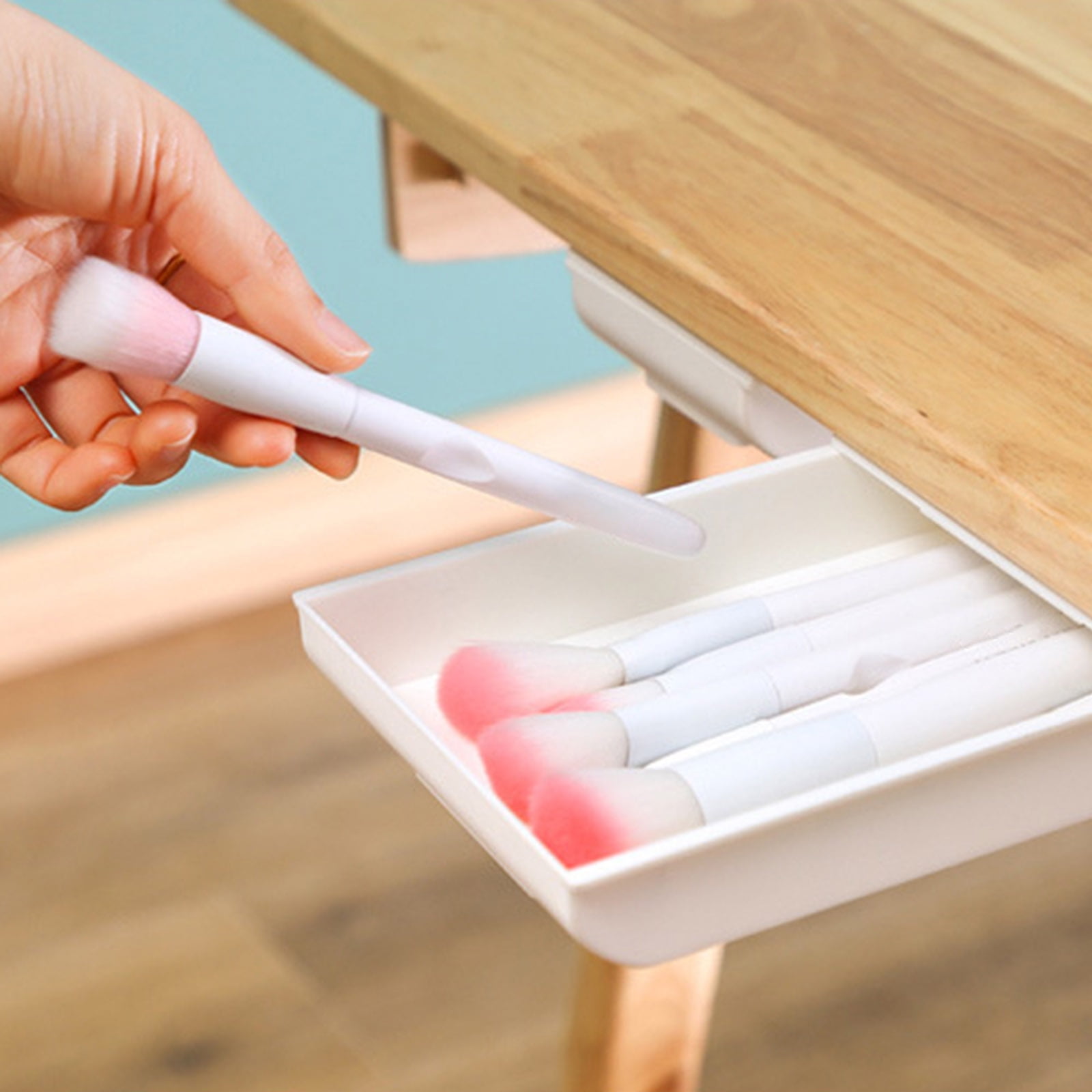 Compact Under Desk Organizers Using Strong Adhesive For Stationery Remote Controls And Accessories