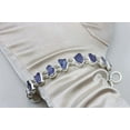 thumbnail image 2 of Sterling Silver Tanzanite Bracelet Rough Cut Bezel Set Linked Adjustable, 6.5" 7" 7.5", 2 of 3