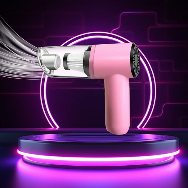 Aspiradora de coche | Aspiradora de mano para automóvil de alta potencia de 120 W | Succión de 4000mbar | Enchufe para encendedor de 12 V | Filtro lavable | Rosa | Incluye cepillo y boquilla plana