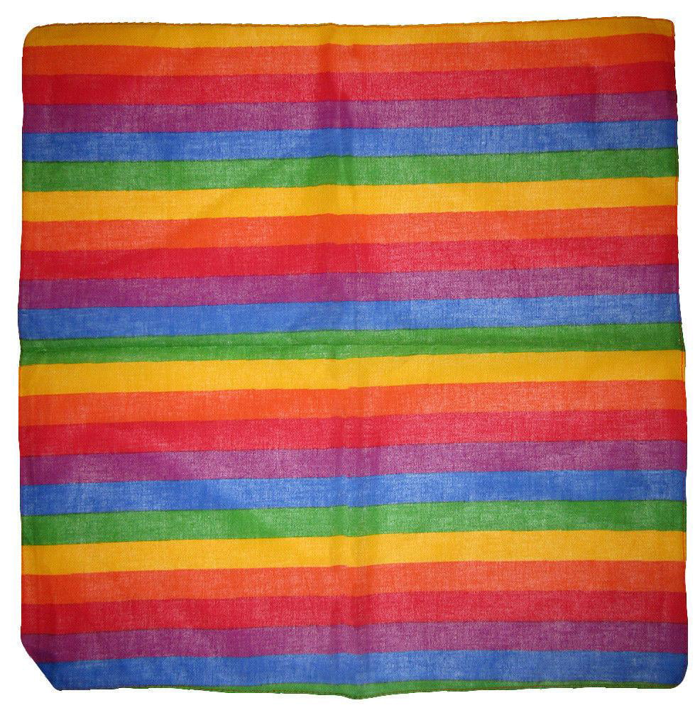 Details about   Rainbow Stripe Bandana LGBTQ Cotton Handkerchief Pride Rave Parade Multi Use