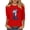 Red, variant on Staron Women's 3/4 Sleeve Western Print Casual T-Shirt Round Neck Loose Fit Bohemian Top Blouse, Black L